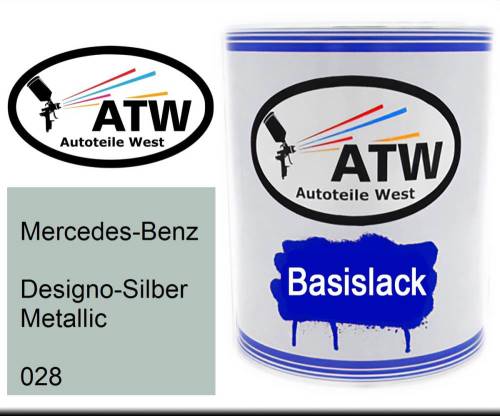 Mercedes-Benz, Designo-Silber Metallic, 028: 1L Lackdose, von ATW Autoteile West.